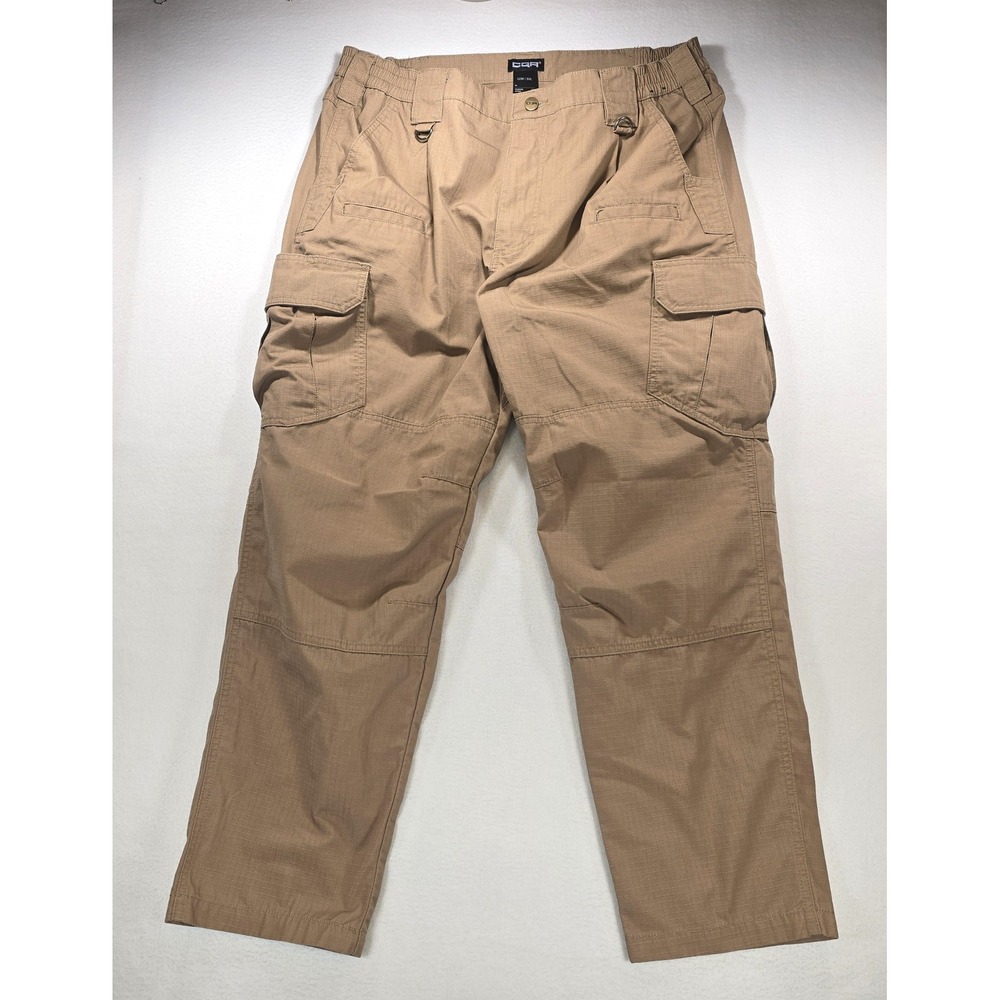CQR Mens Tactical Cargo Pants Brown Ripstop Multi-Pocket Work Trousers 38x30